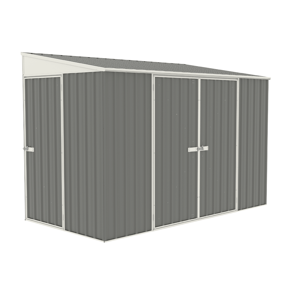 Absco Sheds Bike Shed - Triple Door Woodland Grey 3.00mW x 1.52mD x 2.08mH Render View