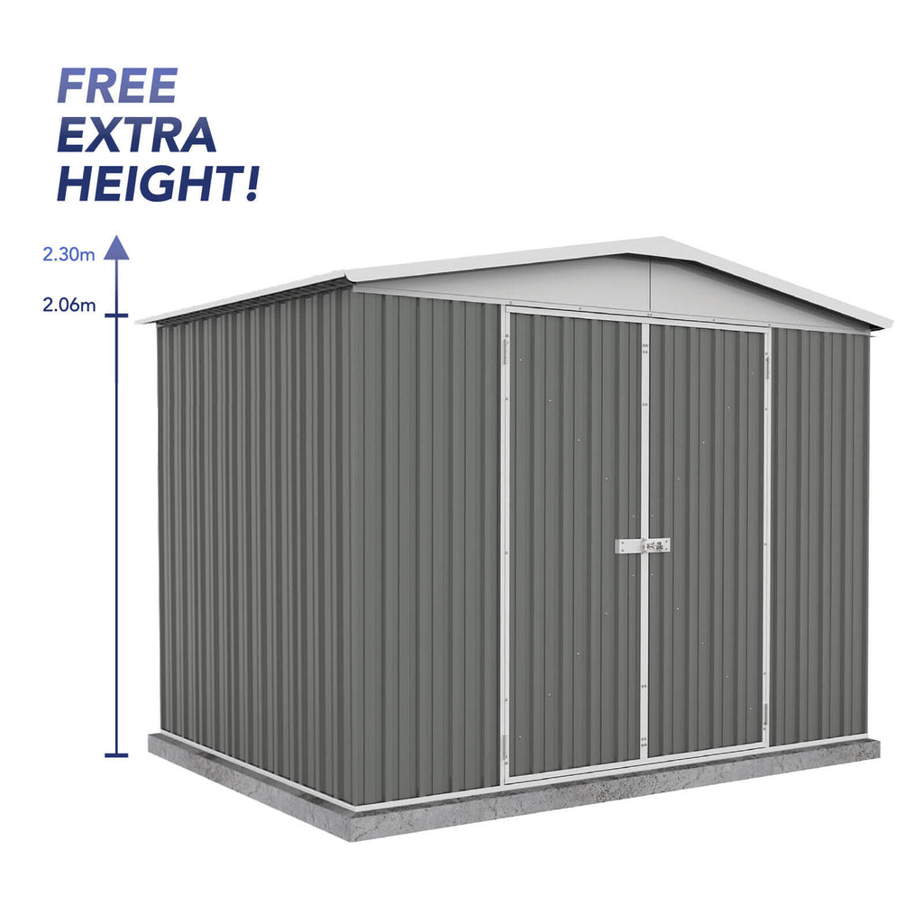 Absco Sheds Regent Garden Shed - Double Door Woodland Grey 3.00mW x 2.18mD x 2.30mH Render View
