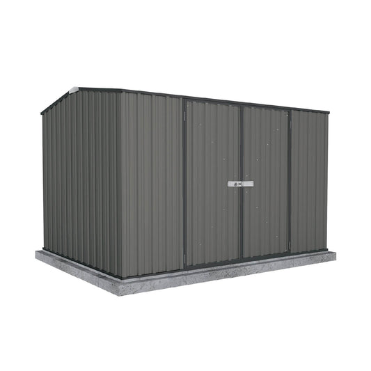 Absco Sheds 3.00mW x 2.26mD x 2.00mH Premier Garden Shed - Double Door Woodland Grey with MN Channels