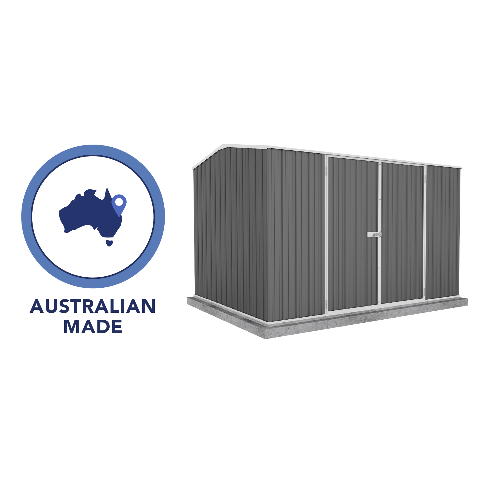 Absco Sheds 3.00mW x 2.26mD x 2.00mH Premier Garden Shed - Double Door