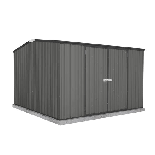 Absco Sheds 3.00mW x 3.00mD x 2.06mH Premier Garden Shed - Double Door Woodland Grey with MN Channels