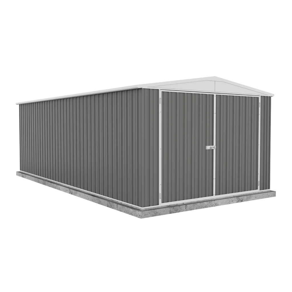 Absco Sheds Utility Garden Shed - Double Door Woodland Grey 3.00mW x 5.96mD x 2.06mH Render View