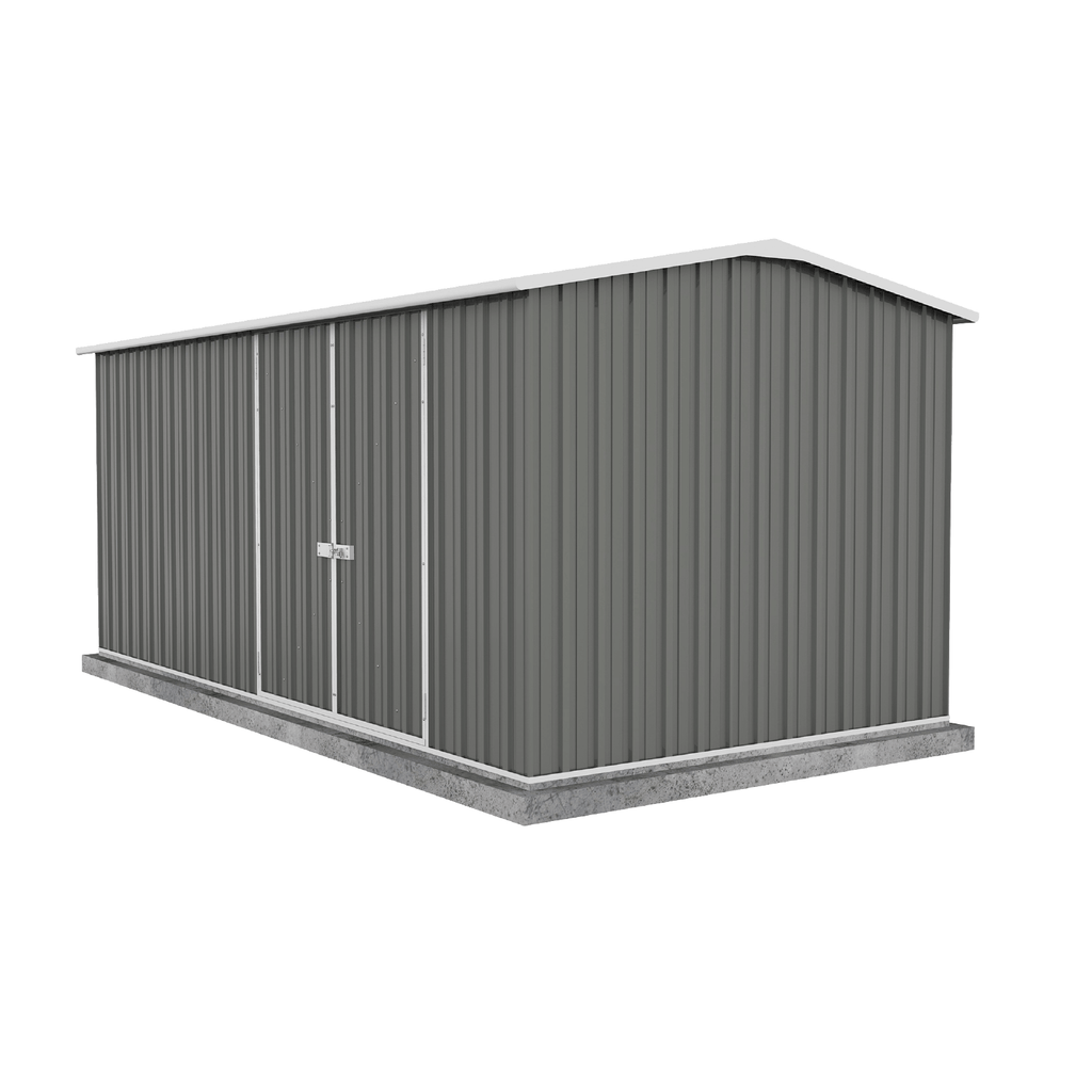 Absco Sheds Workshop Garden Shed - Double Door Woodland Grey 4.48mW x 2.26mD x 2.00mH Render View