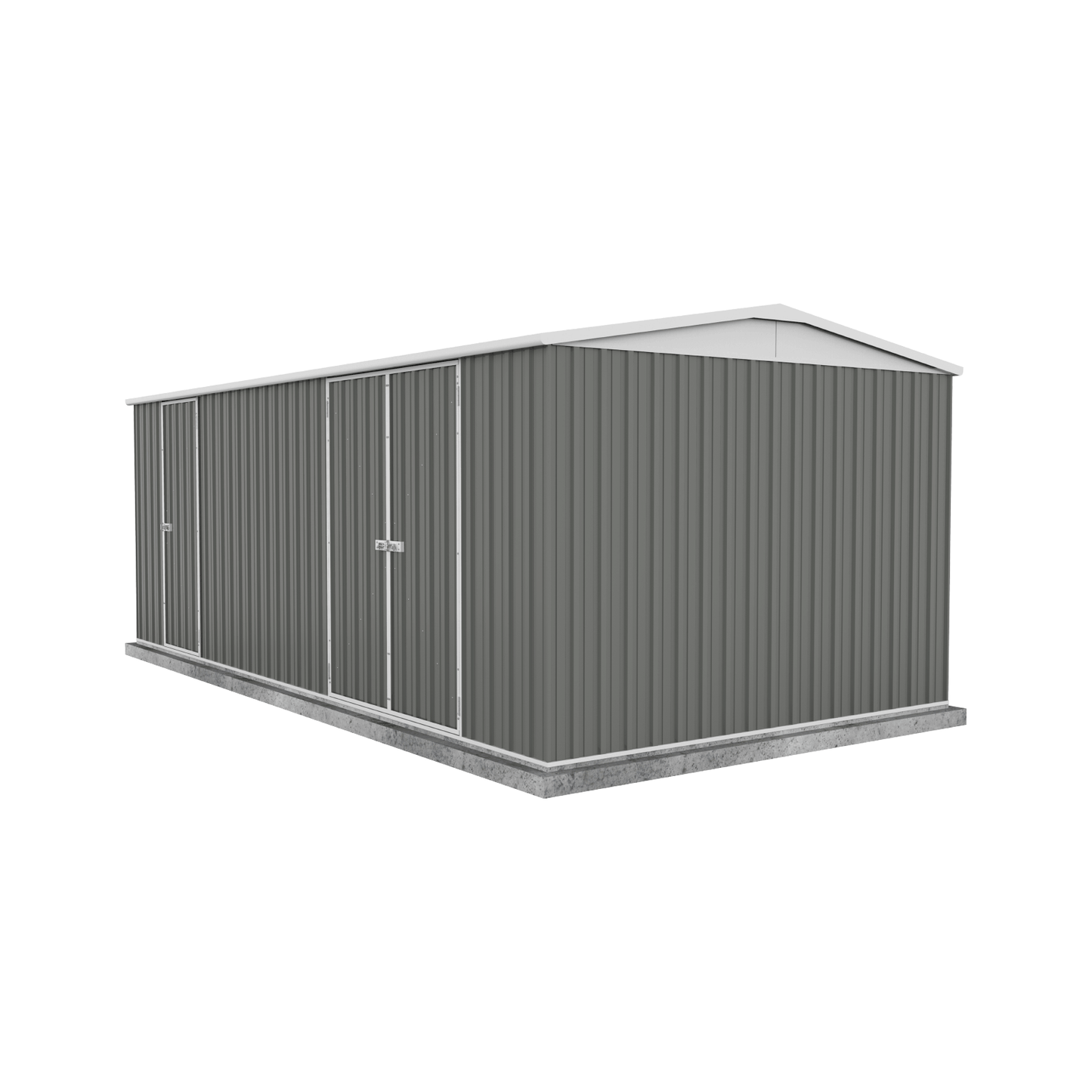 Absco Sheds Highlander Garden Shed - Triple Door Woodland Grey 5.96mW x 3.00mD x 2.30mH Render View