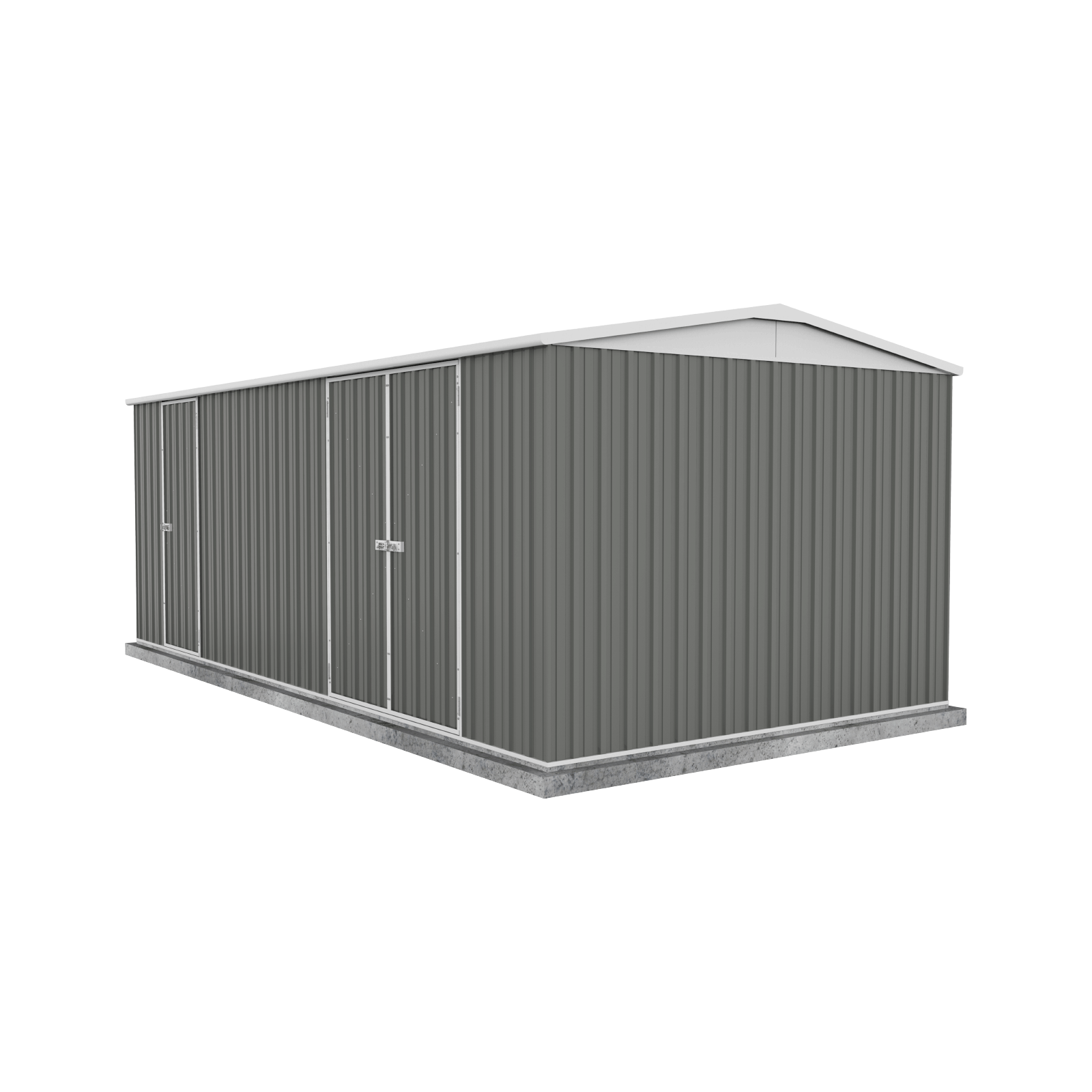 Absco Sheds Highlander Garden Shed - Triple Door Woodland Grey 5.96mW x 3.00mD x 2.30mH Render View