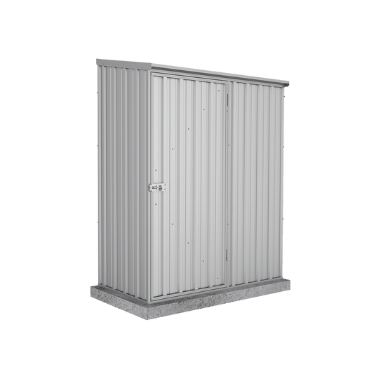 Absco Sheds 1.52mW x 0.78mD x 1.95mH Zincalume Spacesaver Garden Shed - Single Door