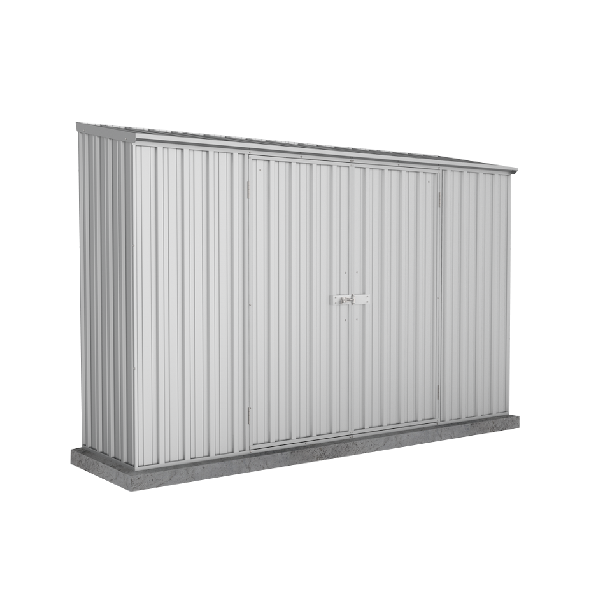 Absco Economy Garden Shed - Double Door Zinc 3.00mW x 0.78mD x 1.95mH Render View