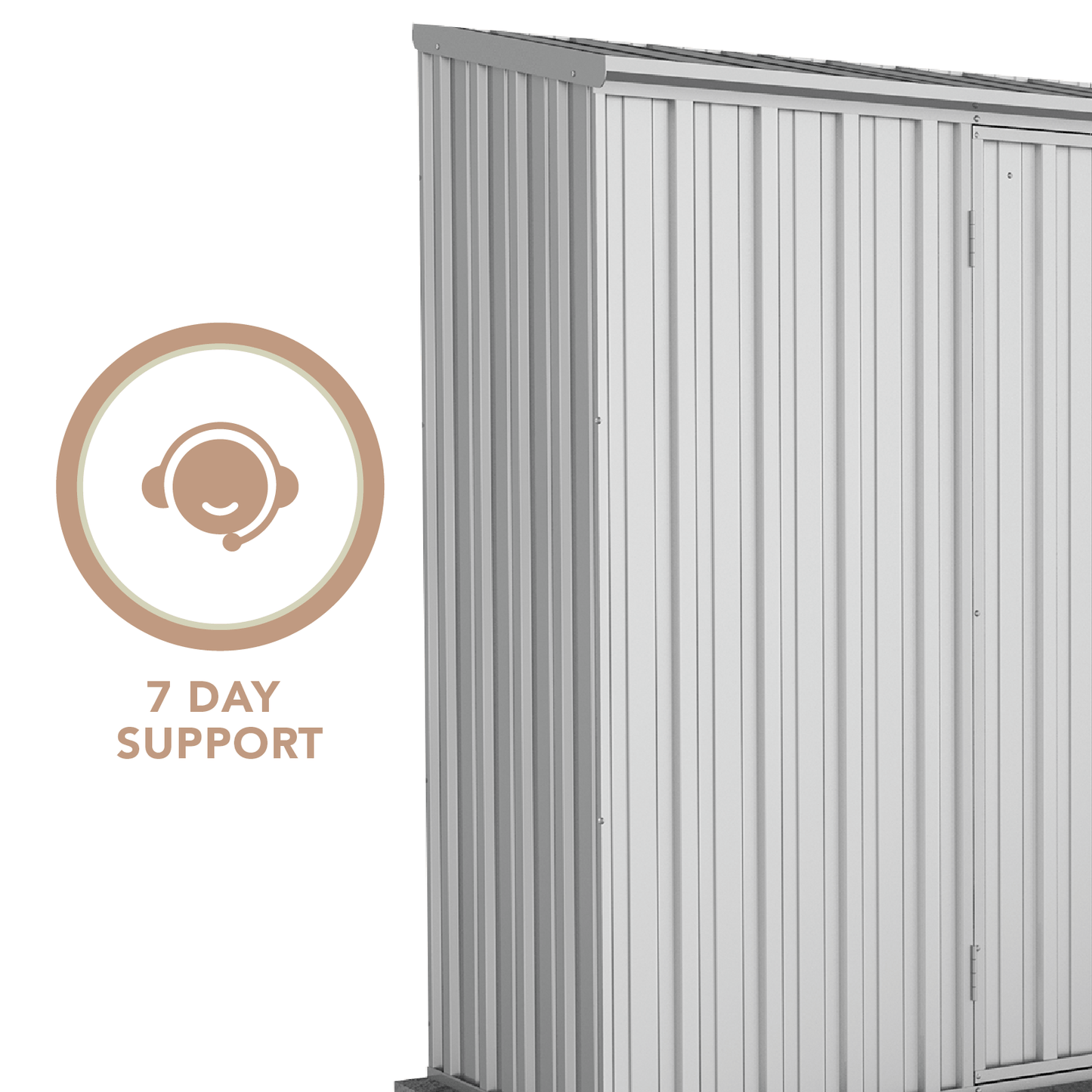 Absco Sheds 3.00mW x 0.78mD x 1.95mH Zincalume Economy Garden Shed - Double Door