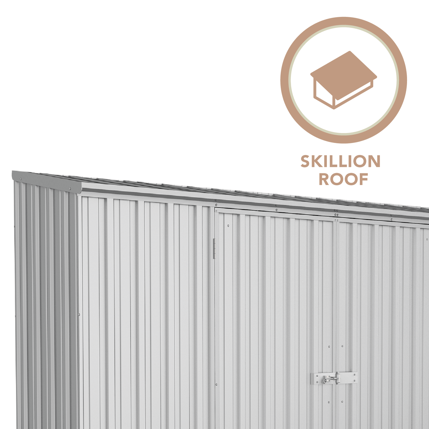 Absco Sheds 3.00mW x 0.78mD x 1.95mH Zincalume Economy Garden Shed - Double Door