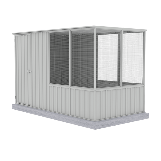 Absco Sheds Chicken Coop - Flat Roof Zinc 1.52mW x 2.96mD x 1.80mH Render View