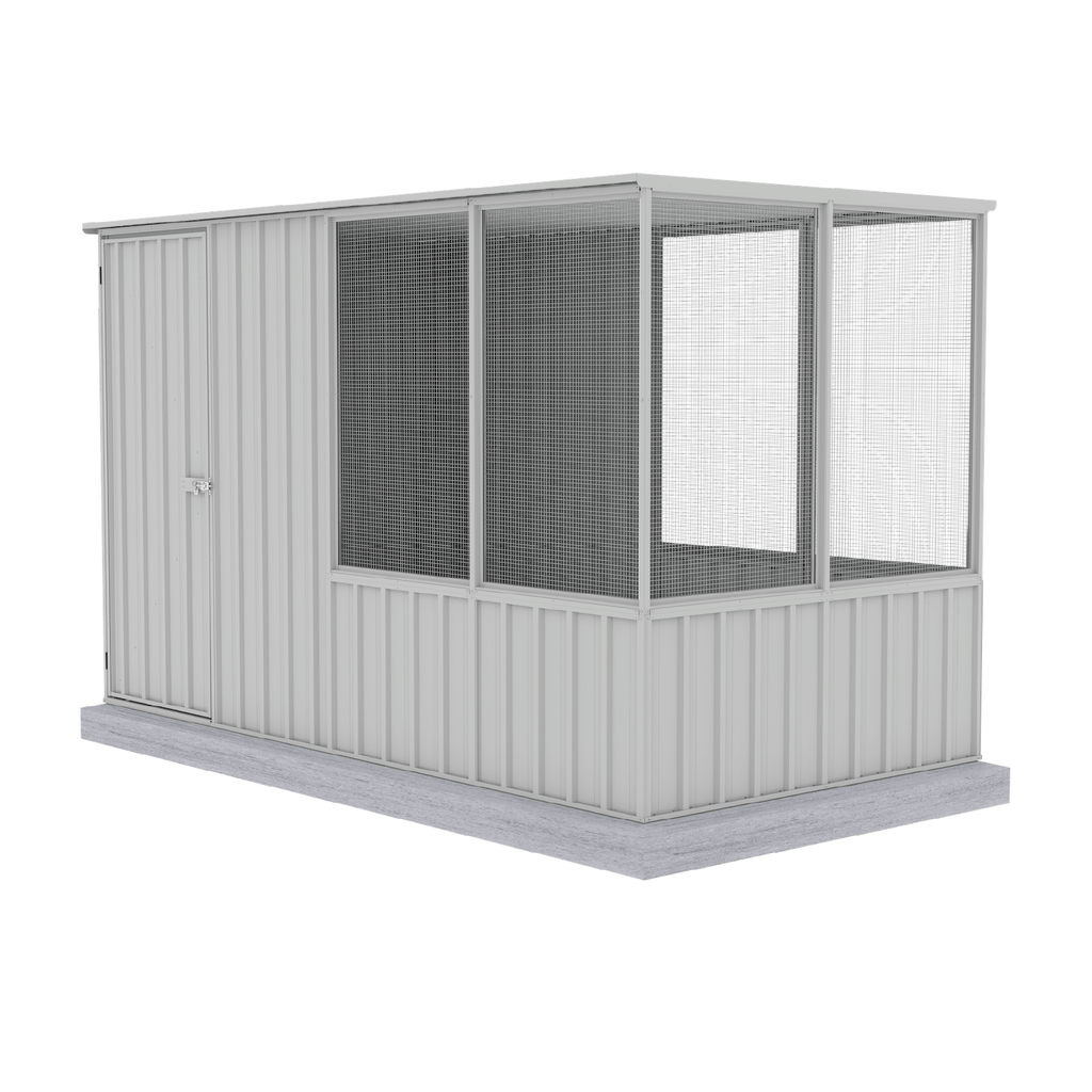 Absco Sheds Chicken Coop - Flat Roof Zinc 1.52mW x 2.96mD x 1.80mH Render View