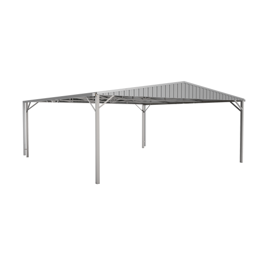 Absco Sheds 6.00mW x 6.00mD x 2.98mH Zincalume Double Carport - Gable Roof