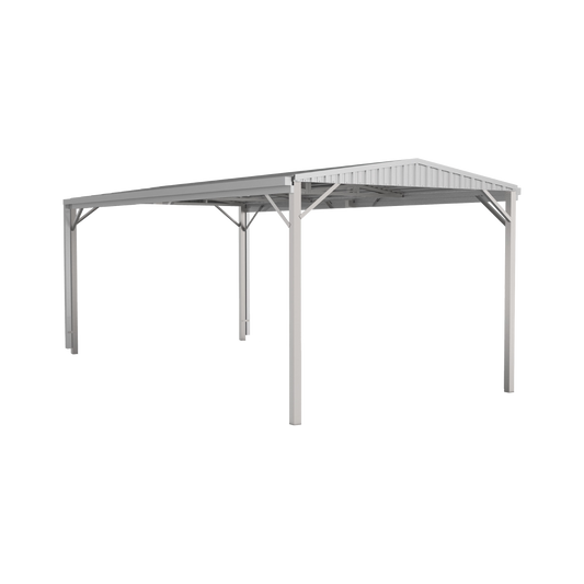 Absco Sheds 3.00mW x 6.00mD x 2.66mH Zincalume Single Carport- Gable Roof