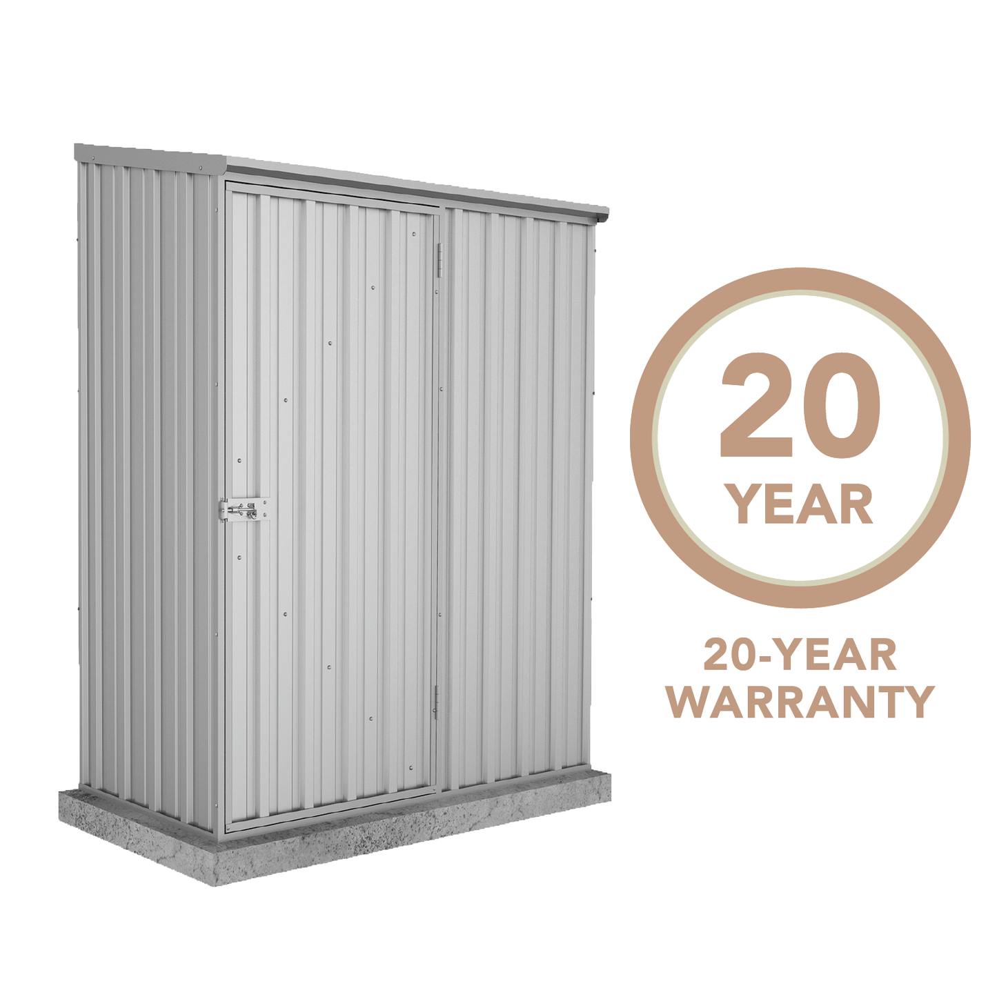 Absco Sheds 1.52mW x 0.78mD x 1.95mH Zincalume Economy Garden Shed - Single Door