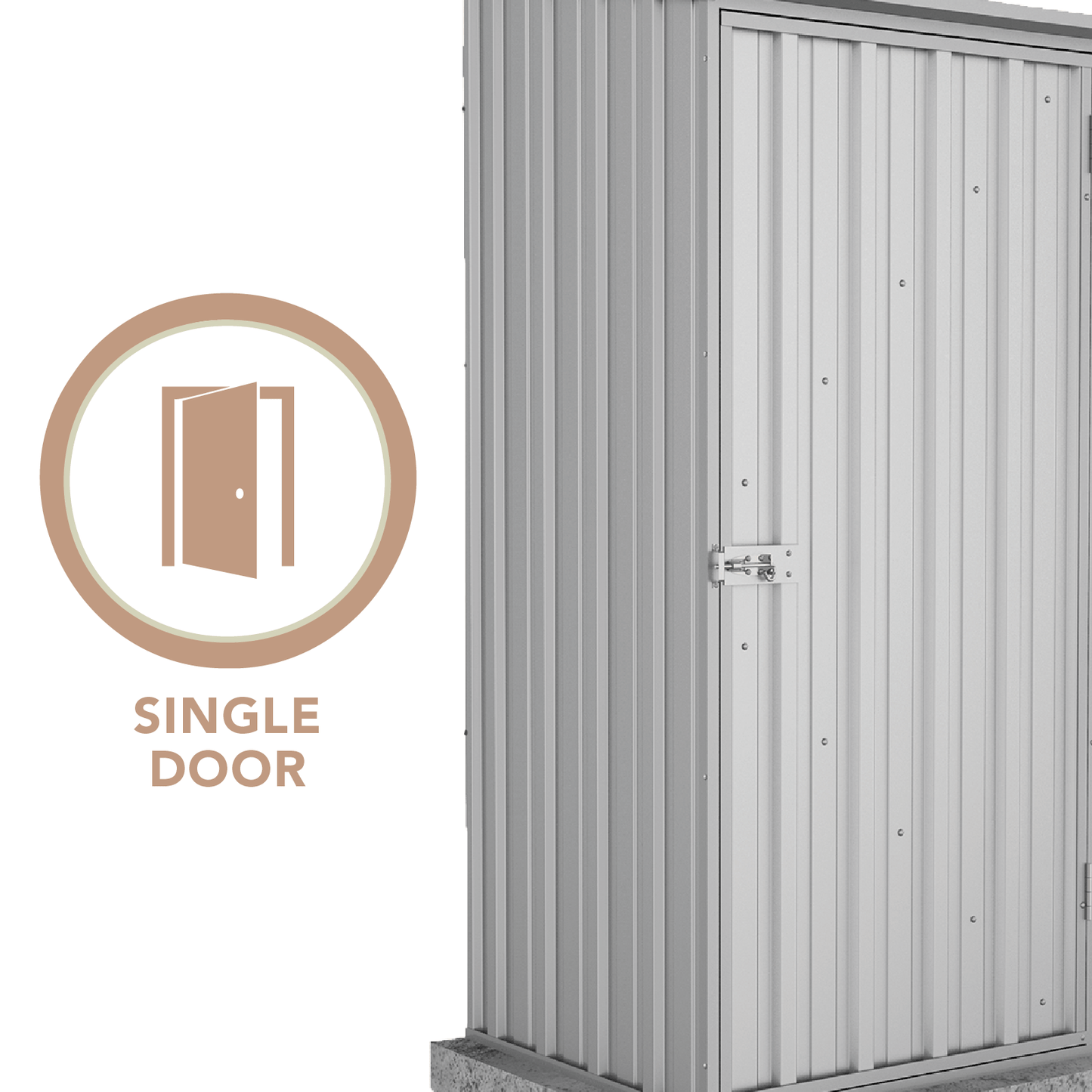 Absco Sheds 1.52mW x 0.78mD x 1.95mH Zincalume Economy Garden Shed - Single Door