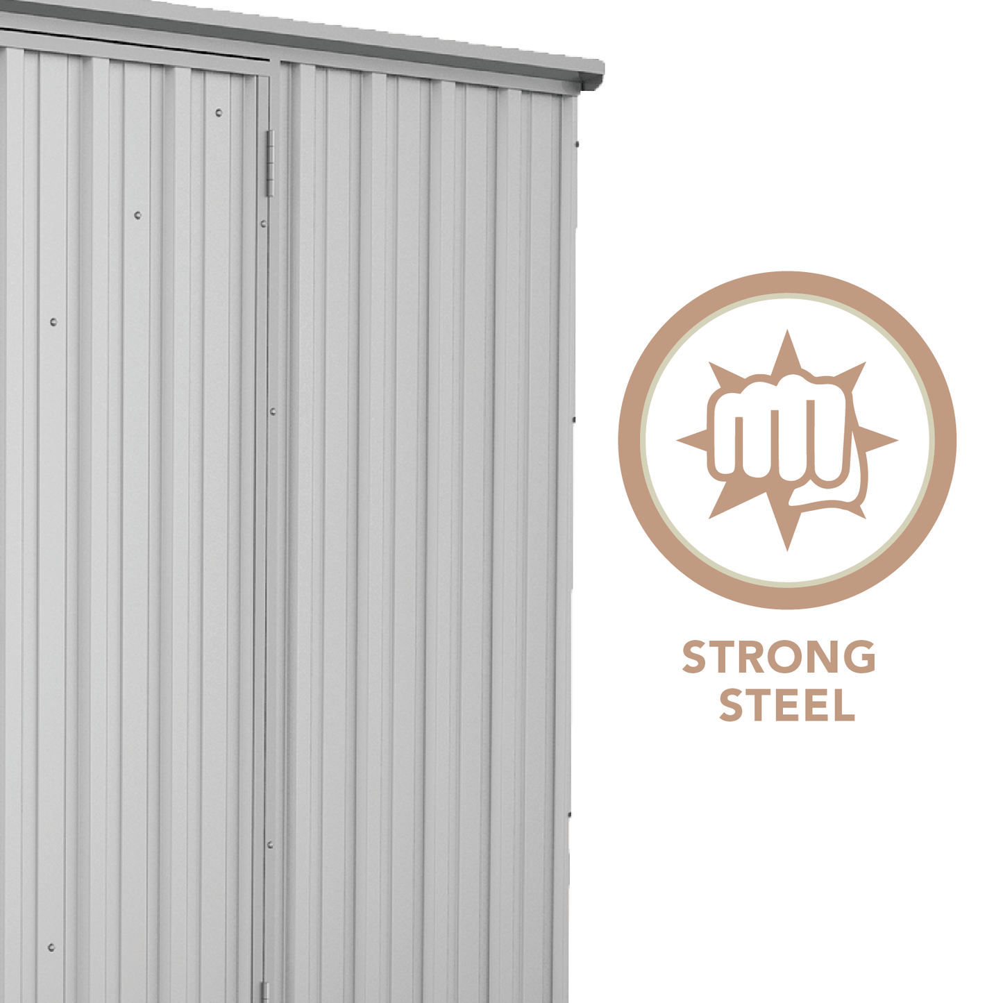 Absco Sheds 1.52mW x 0.78mD x 1.95mH Zincalume Economy Garden Shed - Single Door